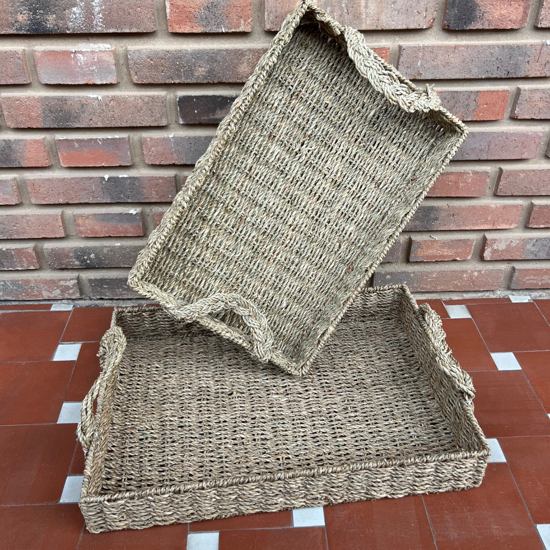 Bandejas Seagrass efecto mimbre - Vanila Deco