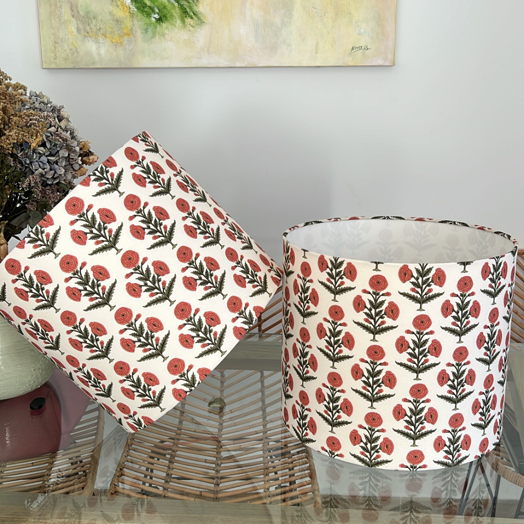 Pantalla Tela Gerberas Rosas - Vanila Deco