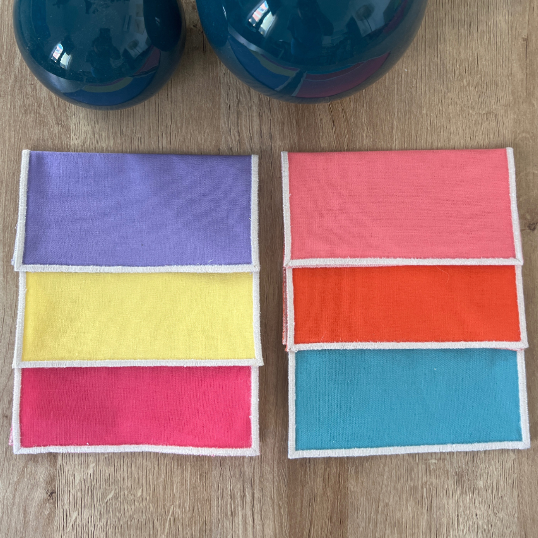 Servilleta colores puntilla cocktail (set de 6)