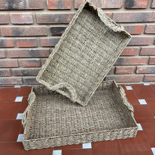 Bandejas Seagrass efecto mimbre - Vanila Deco