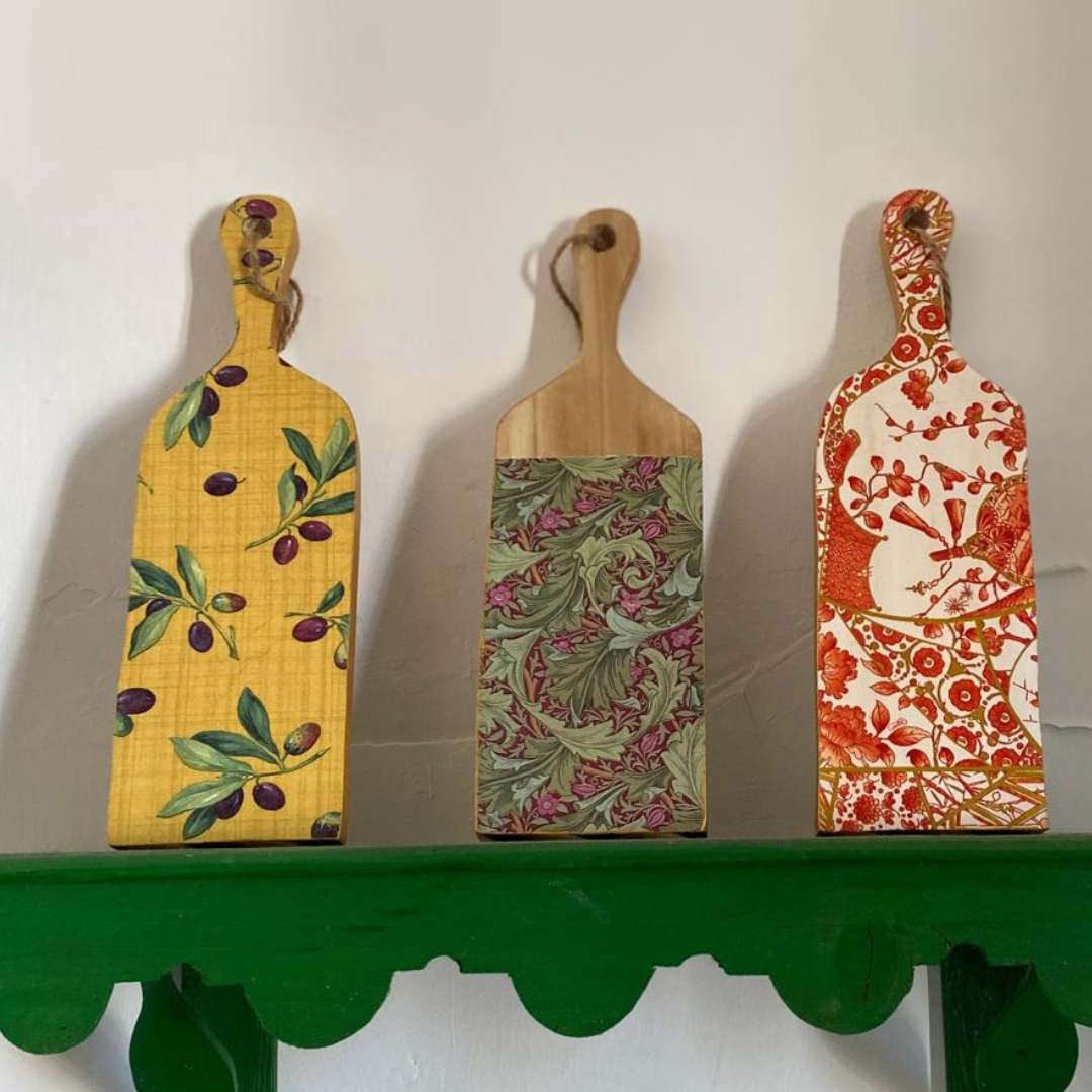 Tabla rectangular- Étnica Roja y verde - Vanila Deco