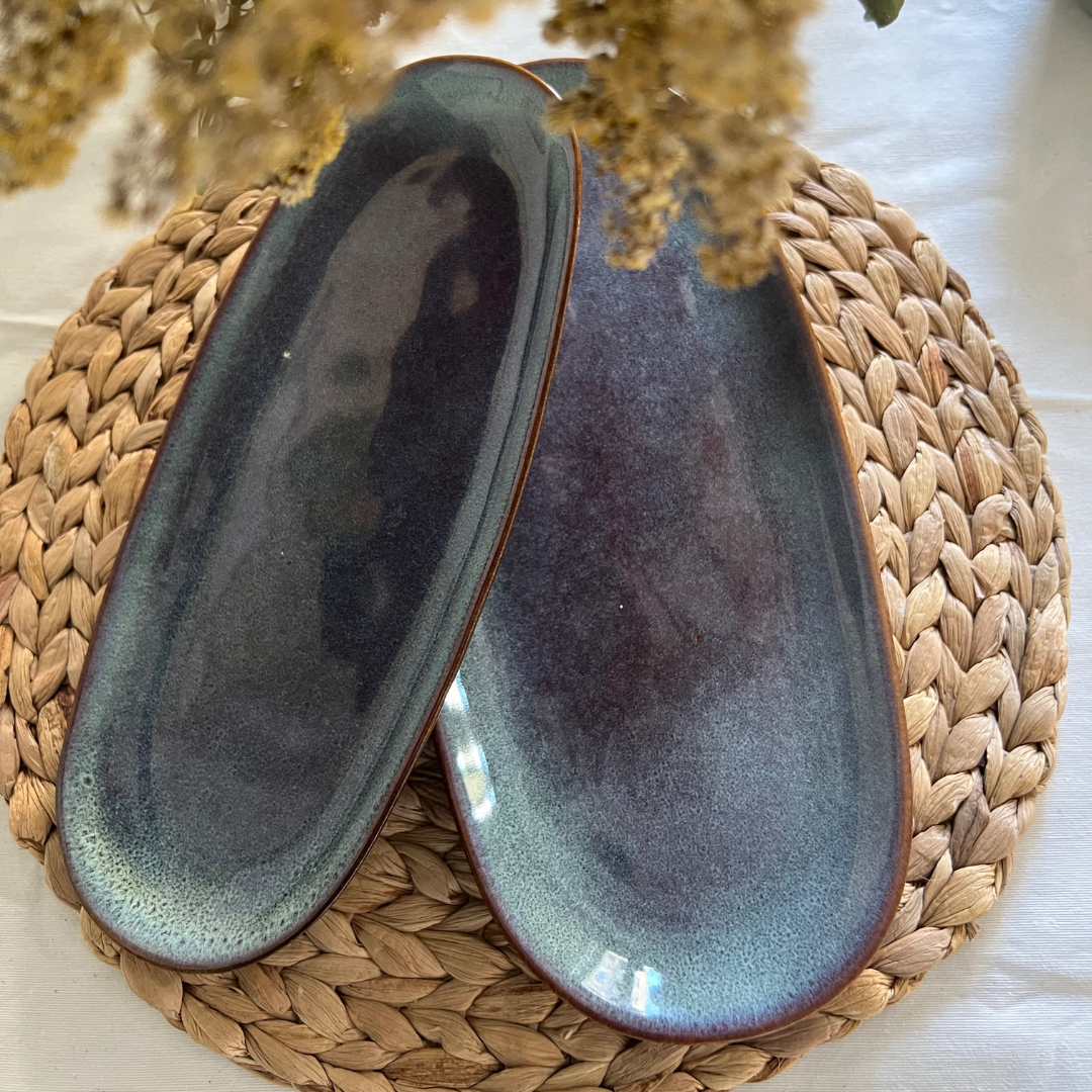 Fuente Cerámica Oval Mota - Vanila Deco