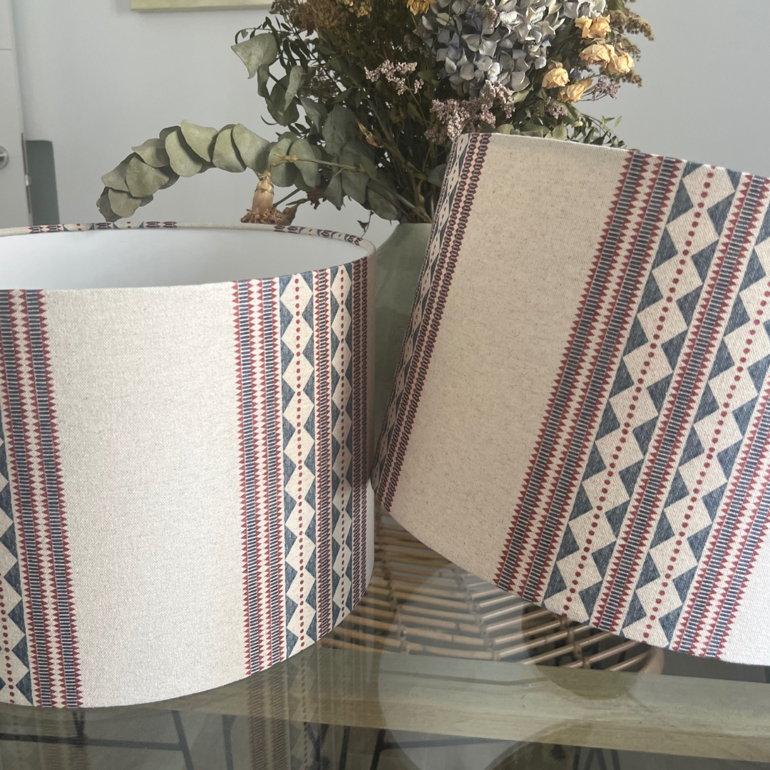 Pantalla Tela Geométrica Boho - Vanila Deco