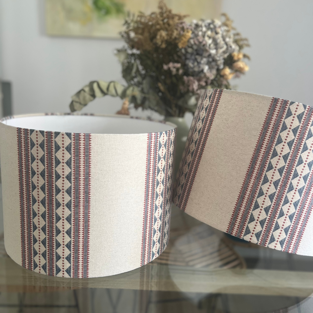 Pantalla Tela Geométrica Boho - Vanila Deco
