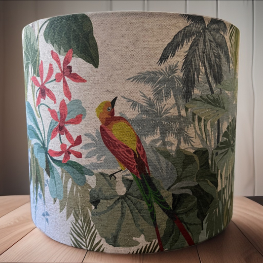 Pantalla Tela Lino Pájaros - Vanila Deco